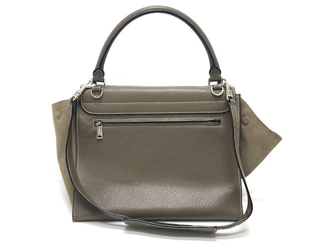 Céline Borsa Trapeze Celine in pelle marrone - vista 2