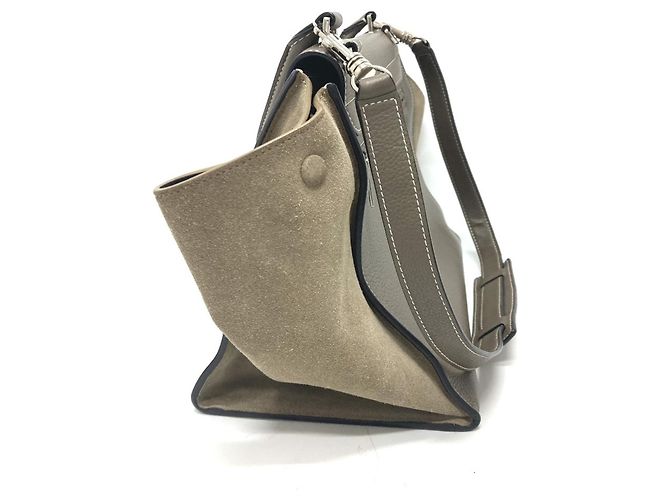 Céline Borsa Trapeze Celine in pelle marrone - vista 3