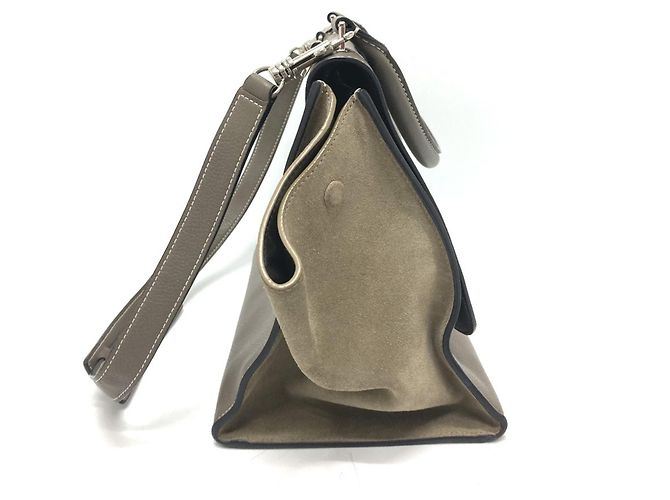 Céline Borsa Trapeze Celine in pelle marrone - vista 4