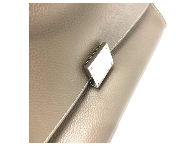 Céline Borsa Trapeze Celine in pelle marrone - vista 8