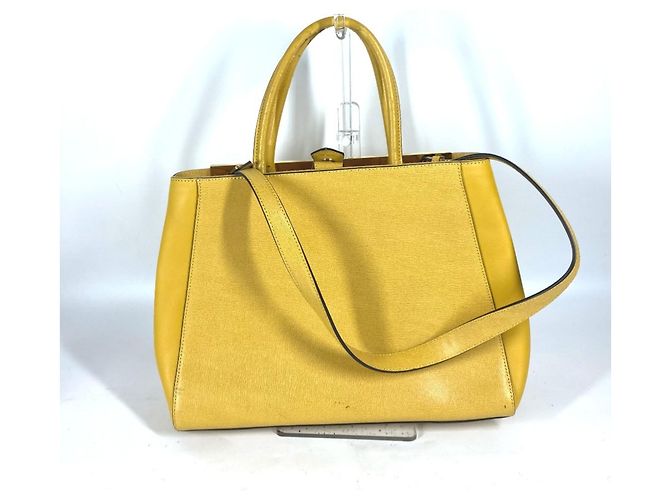 Bolso de hombro de cuero amarillo Fendi - vista 2