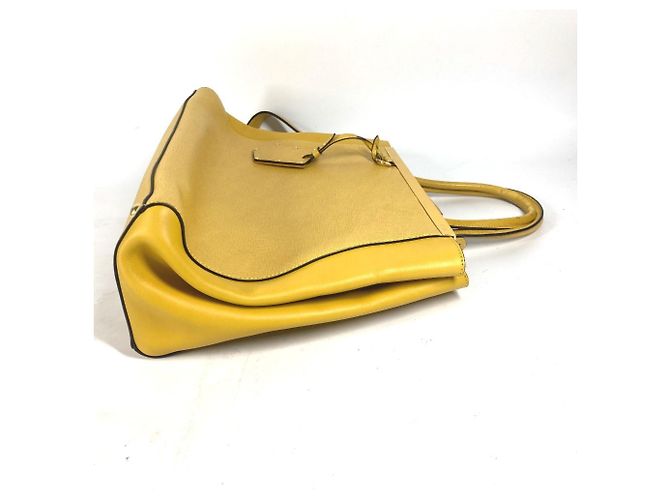 Bolso de hombro de cuero amarillo Fendi - vista 8