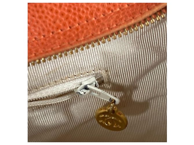 Chanel Caviar Leder Tote Bag Orange - Ansicht 12