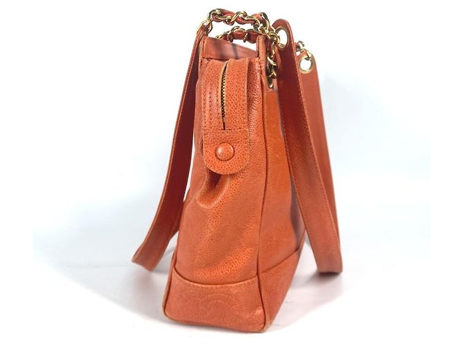 Chanel Caviar Leder Tote Bag Orange - Ansicht 2