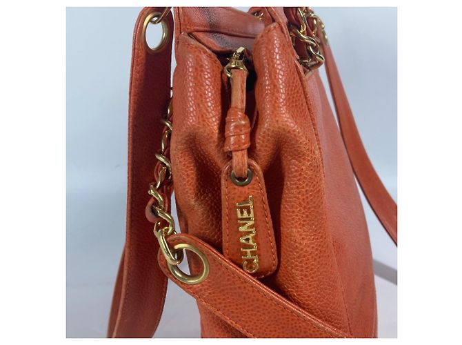 Chanel Caviar Leder Tote Bag Orange - Ansicht 4