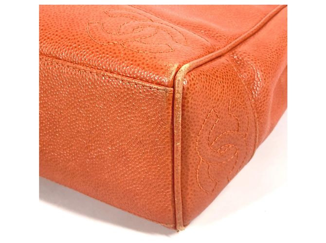 Chanel Caviar Leder Tote Bag Orange - Ansicht 6