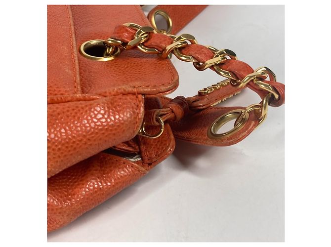 Chanel Caviar Leder Tote Bag Orange - Ansicht 8