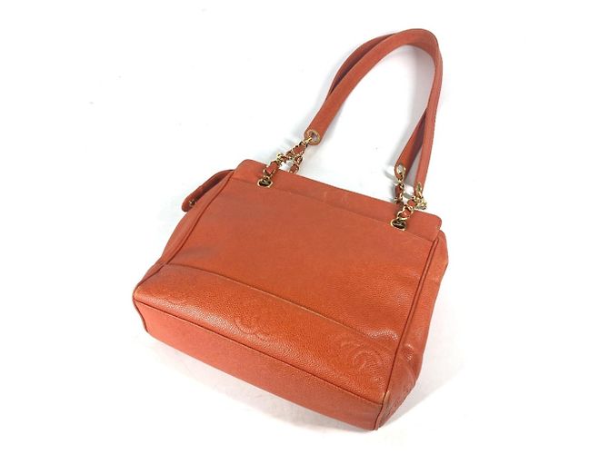 Chanel Caviar Leder Tote Bag Orange - Ansicht 9