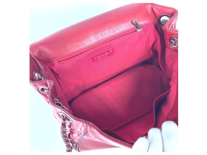 Borsa a tracolla Chanel CC Coco Mark Lipstick W Rosa Rosso - vista 9
