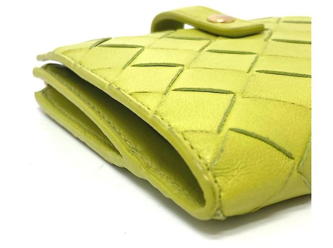 Cartera bi-fold de cuero verde Bottega Veneta - vista 5