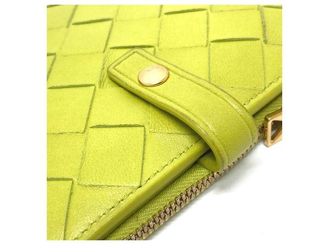 Cartera bi-fold de cuero verde Bottega Veneta - vista 6