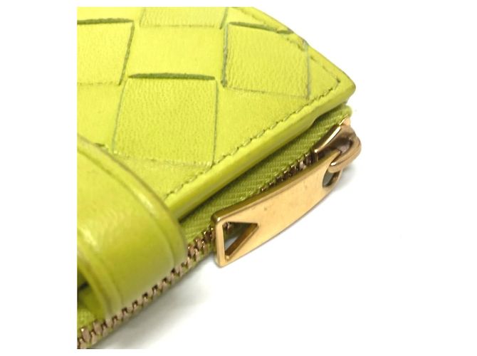 Cartera bi-fold de cuero verde Bottega Veneta - vista 7