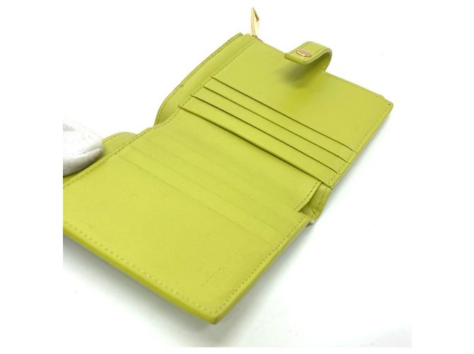Cartera bi-fold de cuero verde Bottega Veneta - vista 9