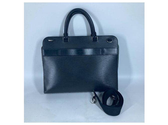 Borsa Louis Vuitton Epi Bassano GM Nero - vista 13