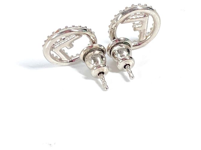 Fendi Strass-Ohrstecker in Silber und Blau - Ansicht 2