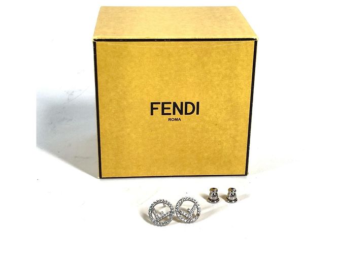 Fendi Strass-Ohrstecker in Silber und Blau - Ansicht 7