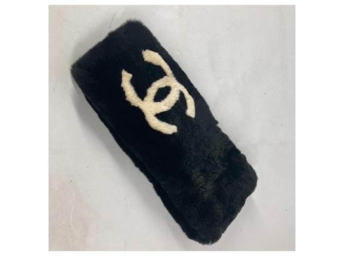 CHANEL Dekacoco CC Coco Mark Tippet Scarf da Donna Nero Bianco - vista 12