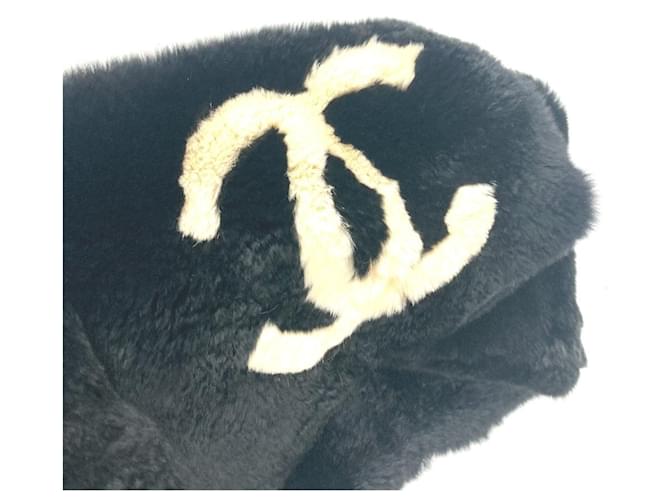 CHANEL Dekacoco CC Coco Mark Tippet Scarf da Donna Nero Bianco - vista 5
