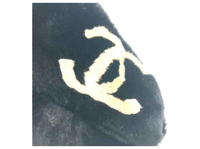 CHANEL Dekacoco CC Coco Mark Tippet Scarf da Donna Nero Bianco - vista 6