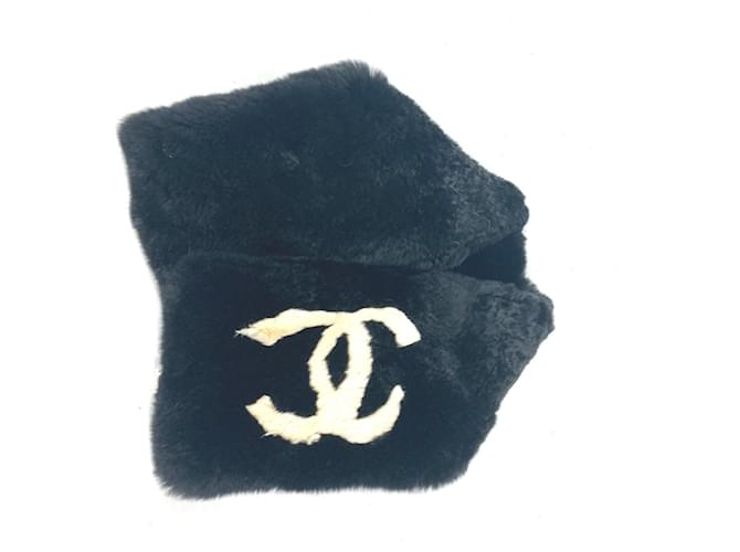 CHANEL Dekacoco CC Coco Mark Tippet Scarf da Donna Nero Bianco - vista 7