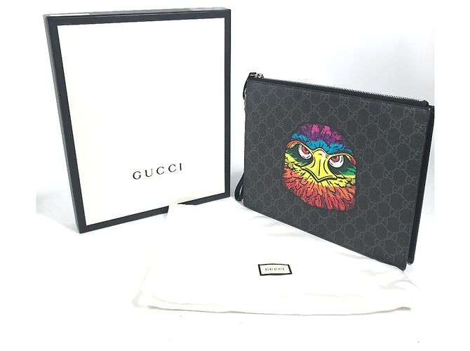 Pochette Gucci GG Supreme Bestiary con tracolla Nero Multicolore - vista 12