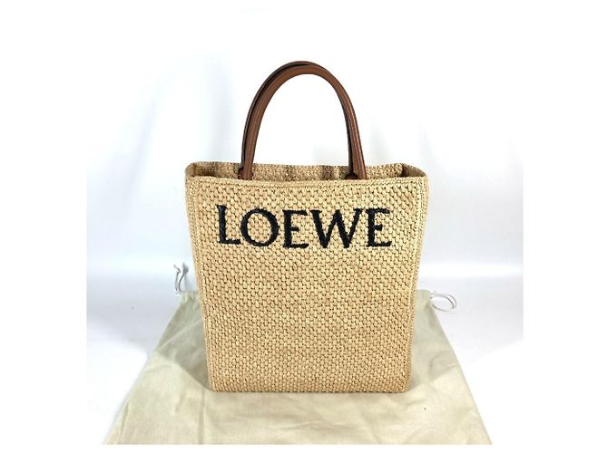 Borsa a tracolla in rafia Loewe Marrone Beige - vista 11
