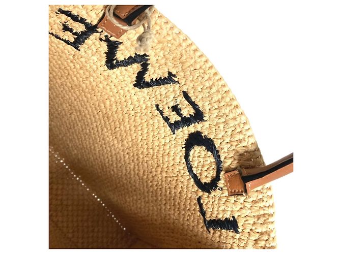 Borsa a tracolla in rafia Loewe Marrone Beige - vista 15