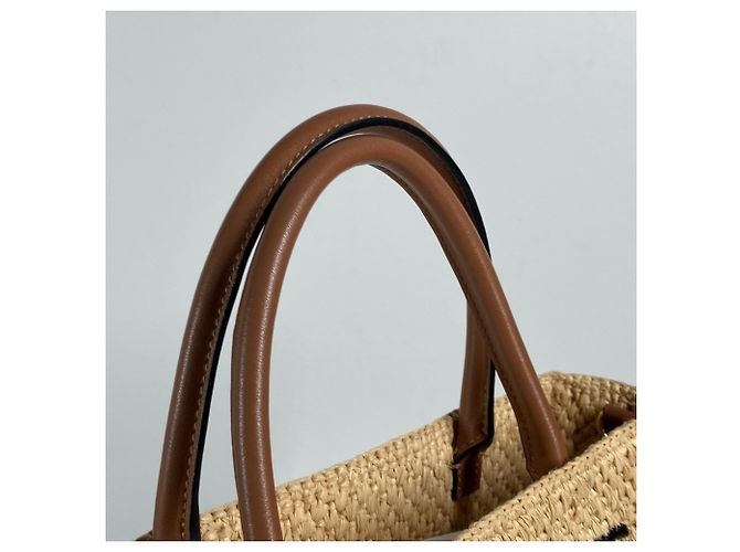 Borsa a tracolla in rafia Loewe Marrone Beige - vista 8