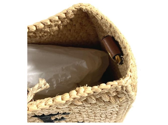 Borsa a tracolla in rafia Loewe Marrone Beige - vista 9