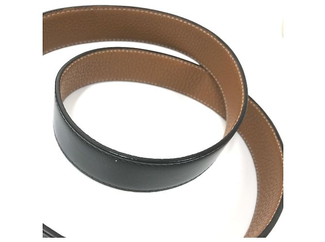 Hermès HERMES Reversible Punched H Belt Brown Black - view 11