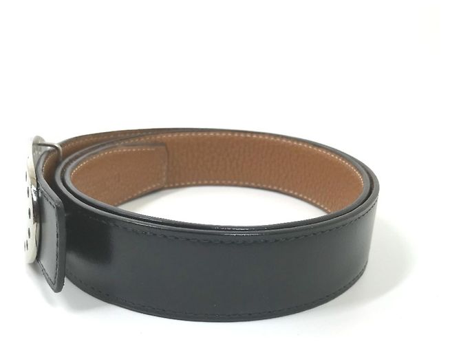 Hermès HERMES Reversible Punched H Belt Brown Black - view 3
