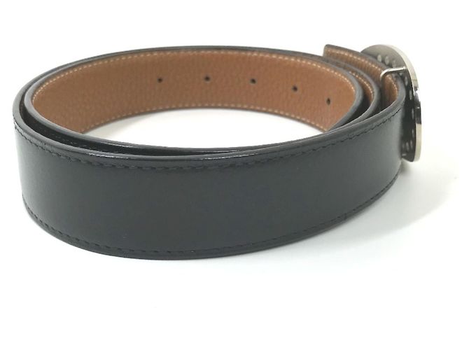 Hermès HERMES Reversible Punched H Belt Brown Black - view 4