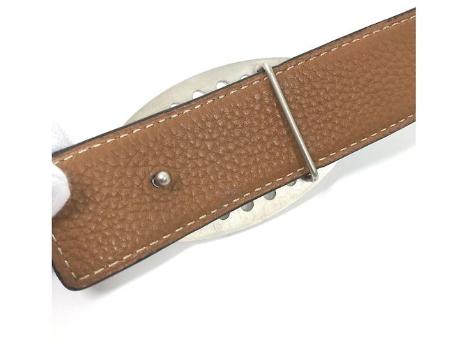 Hermès HERMES Reversible Punched H Belt Brown Black - view 5