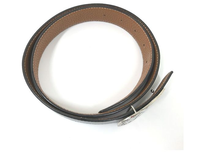 Hermès HERMES Reversible Punched H Belt Brown Black - view 6
