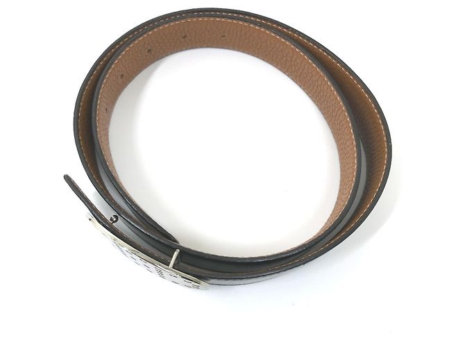 Hermès HERMES Reversible Punched H Belt Brown Black - view 7