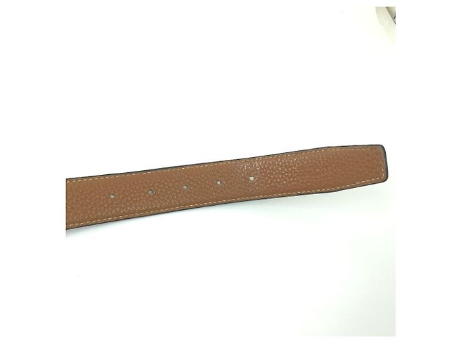 Hermès HERMES Reversible Punched H Belt Brown Black - view 9