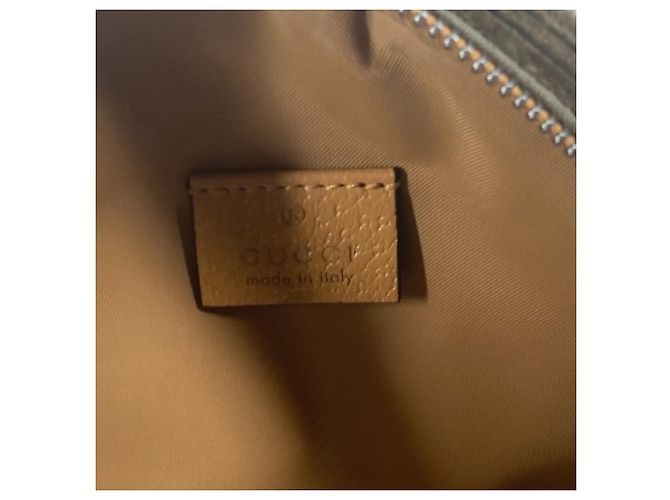 Borsa Clutch Gucci 704806 GG Lion Round Strap Pouch Marrone - vista 13