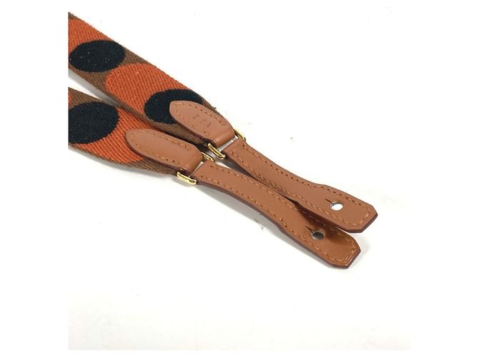 Hermès Tracolla Hermes Bandouliere Sangle Flipper Ball 25mm Nero Arancione - vista 2
