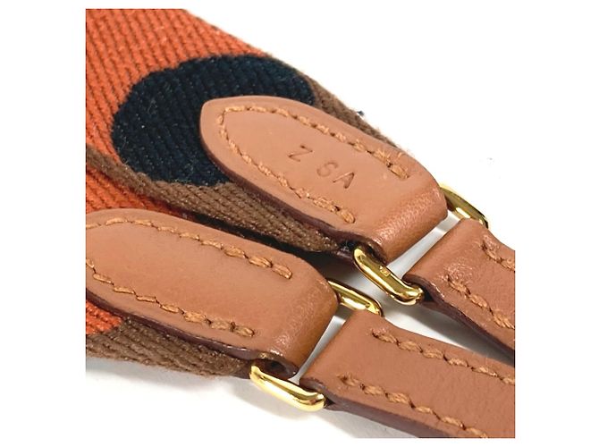 Hermès Tracolla Hermes Bandouliere Sangle Flipper Ball 25mm Nero Arancione - vista 3