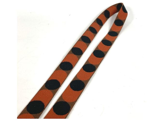 Hermès Tracolla Hermes Bandouliere Sangle Flipper Ball 25mm Nero Arancione - vista 4