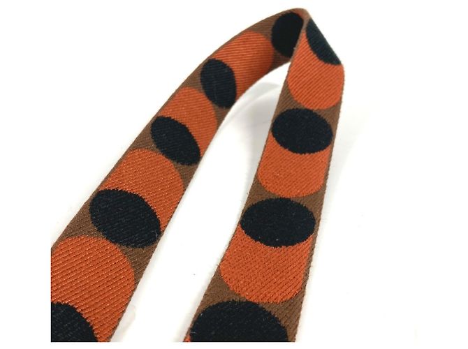 Hermès Tracolla Hermes Bandouliere Sangle Flipper Ball 25mm Nero Arancione - vista 6