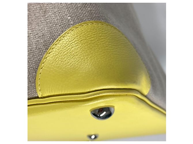 Hermès Borsa Tote HERMES Boston Bolide 45 Beige Giallo - vista 11
