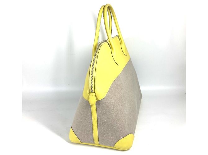 Hermès Borsa Tote HERMES Boston Bolide 45 Beige Giallo - vista 3
