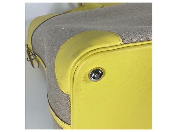 Hermès Borsa Tote HERMES Boston Bolide 45 Beige Giallo - vista 9