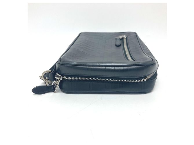 Clutch in pelle nera Burberry Nero - vista 3