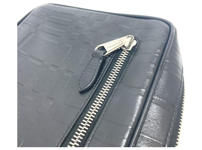 Clutch in pelle nera Burberry Nero - vista 4