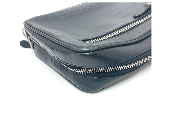 Clutch in pelle nera Burberry Nero - vista 5