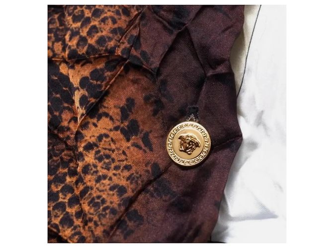 Vestido Versace para mujer con estampado de serpiente y león Castaño Estampado de leopardo - vista 10