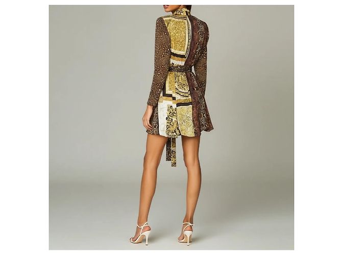Vestido Versace para mujer con estampado de serpiente y león Castaño Estampado de leopardo - vista 5
