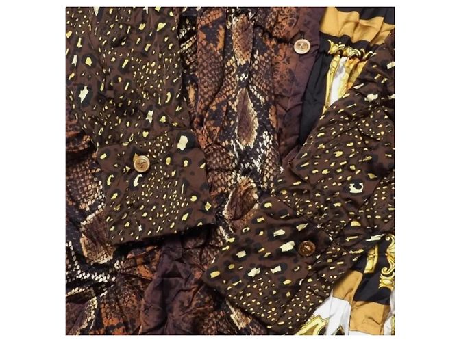 Vestido Versace para mujer con estampado de serpiente y león Castaño Estampado de leopardo - vista 8